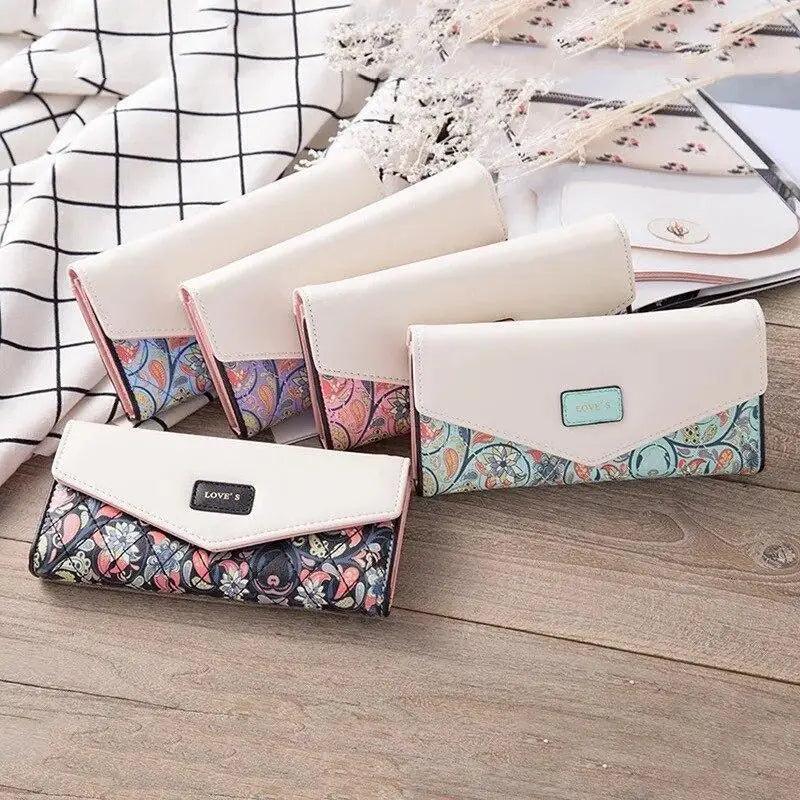 Delightful Small Floral PU Leather Money Purse For Women And Girls Fashion Designer Buckle Wallets for Female Stevvex