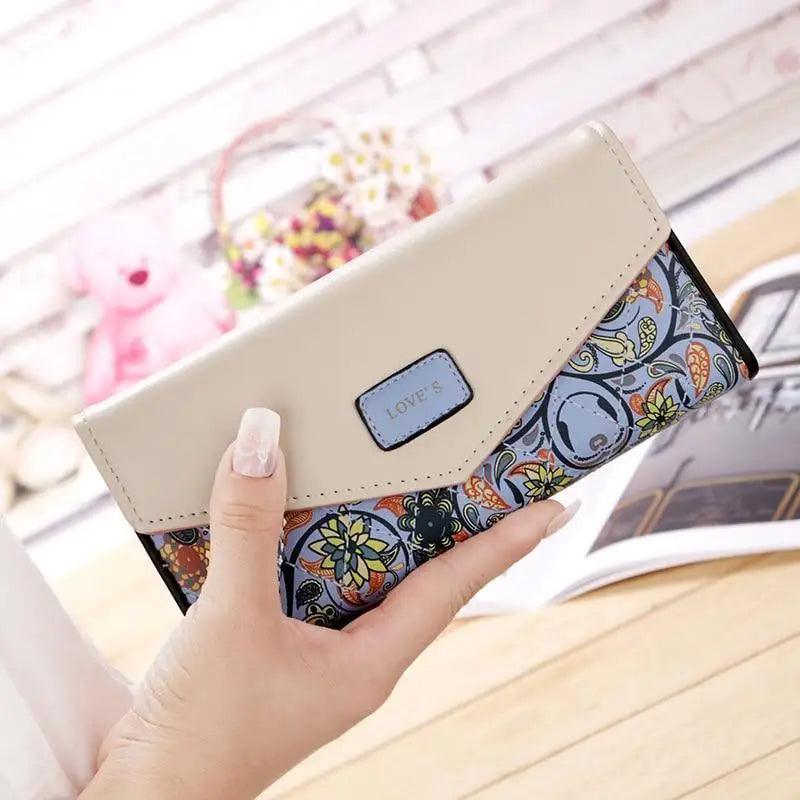 Delightful Small Floral PU Leather Money Purse For Women And Girls Fashion Designer Buckle Wallets for Female Stevvex