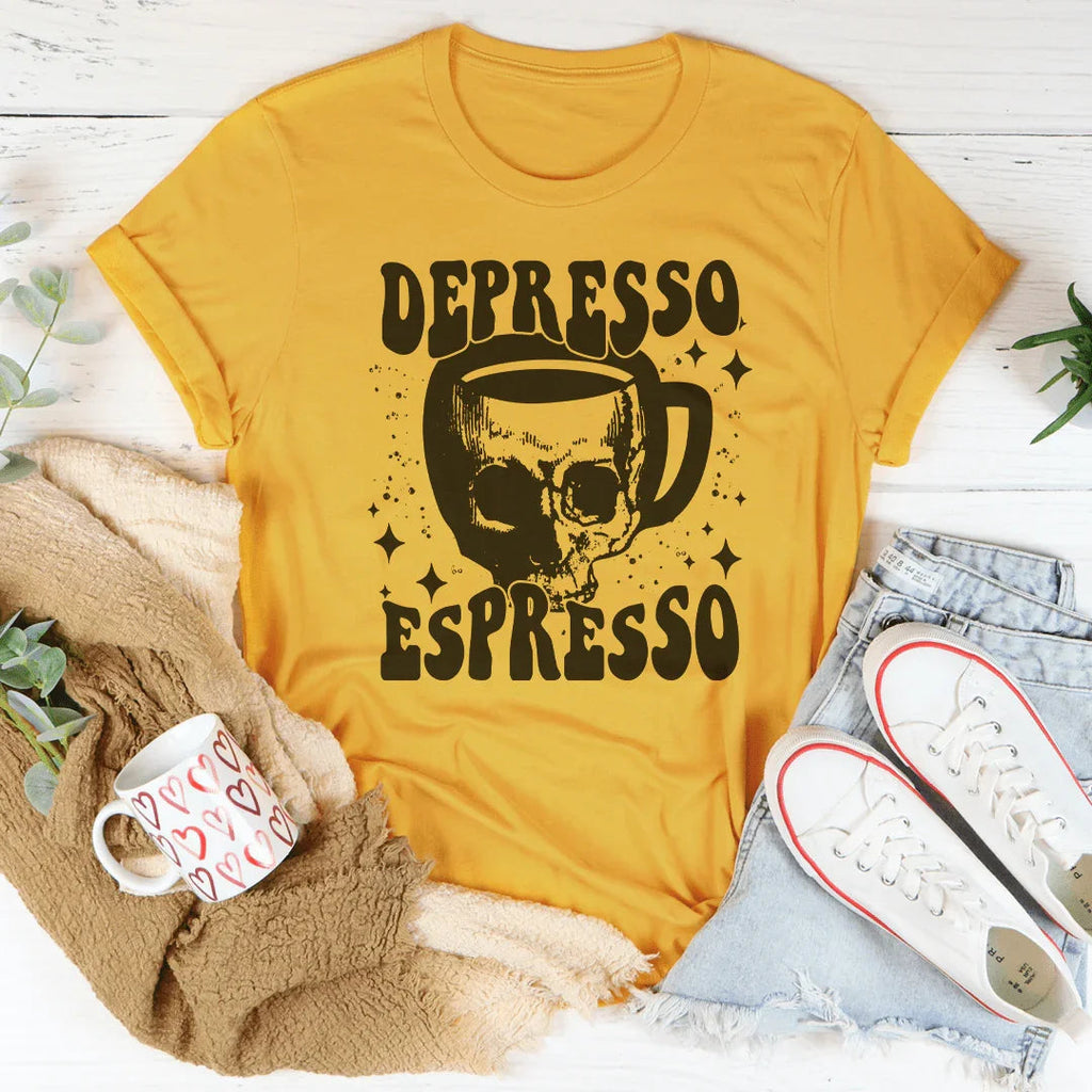 Depresso Espresso Tee Peachy Sunday