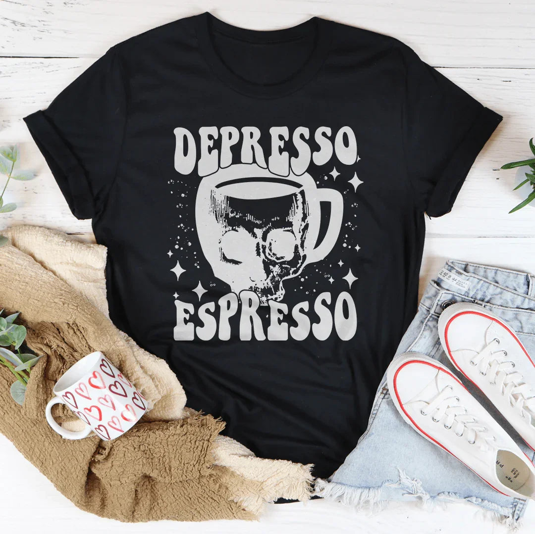 Depresso Espresso Tee Peachy Sunday