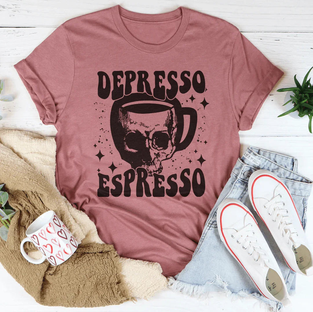Depresso Espresso Tee Peachy Sunday