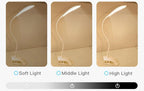 Desk Lamp USB Led Table Lamp 14 LED Table Lamp with Clip Bed Reading Book Light LED Desk Lamp Table Touch 3 Modes Blue Decorative Table Lamp Cute Study Lamps for Bedroom Décor