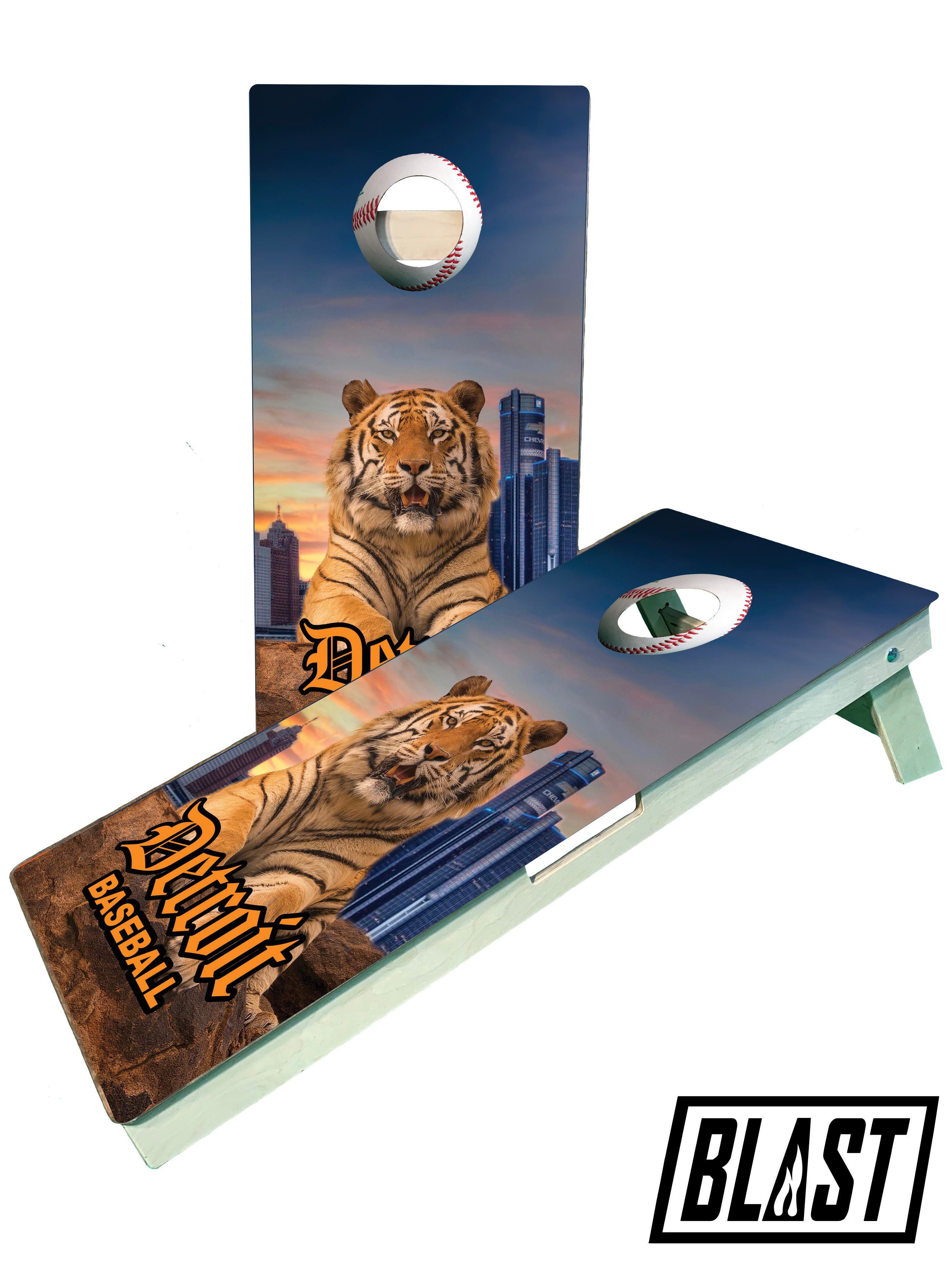 Detroit Baseball Cornhole Boards - SJB-DIAMOND ELITES