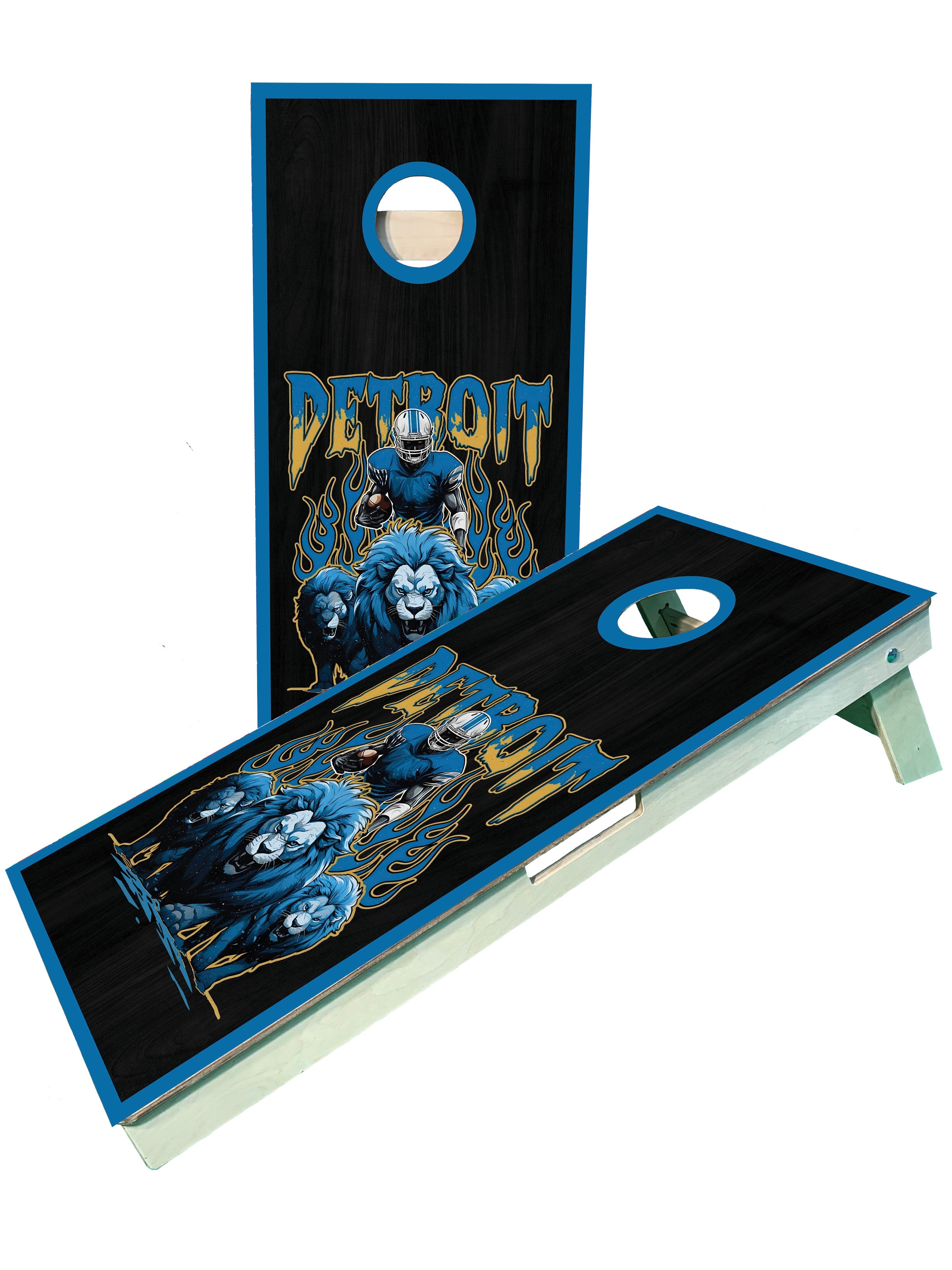 Detroit Football Team Pro Cornhole Boards - SJB-DIAMOND ELITES