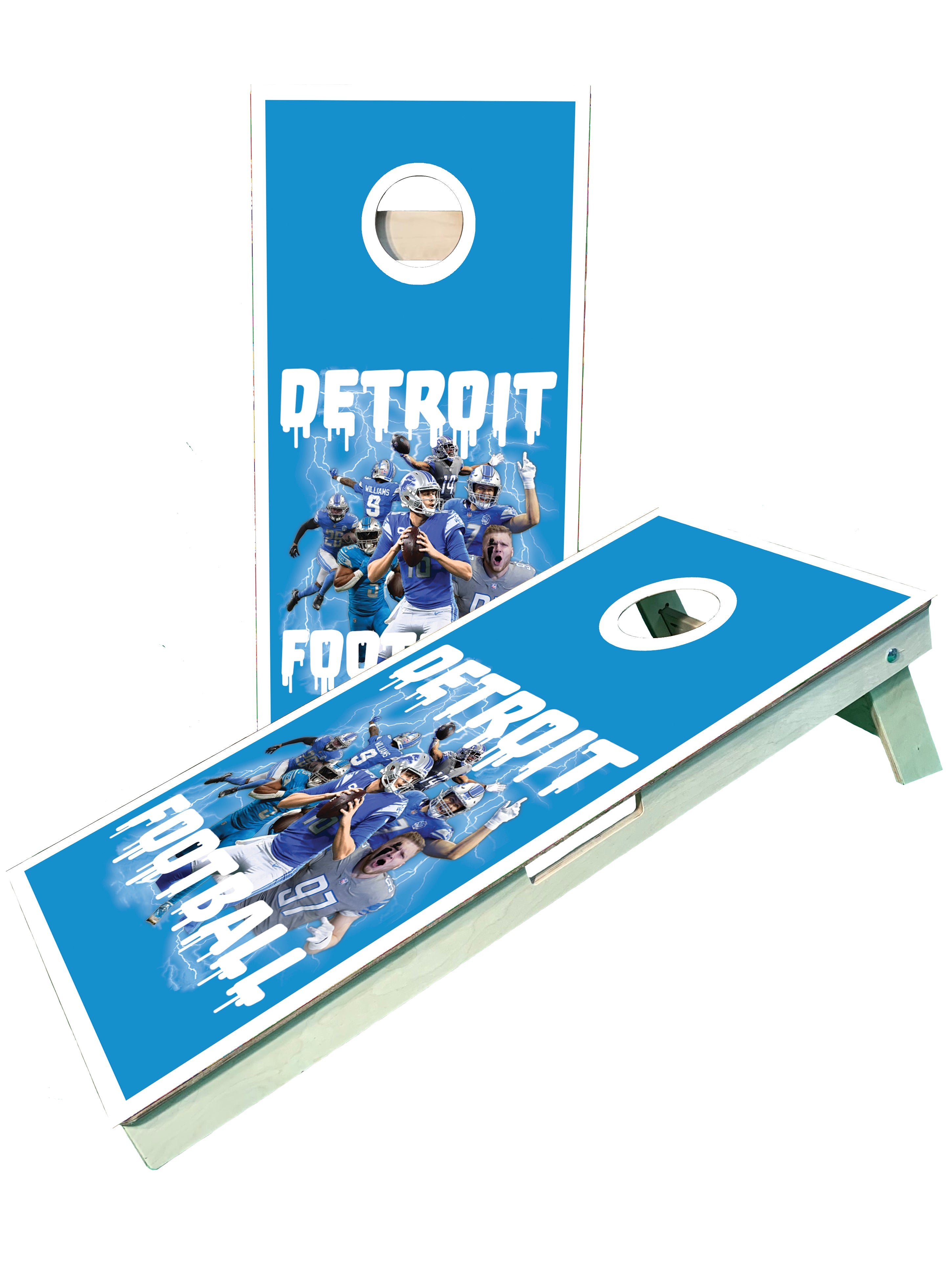 Detroit Football Team Players Pro Cornhole Boards - SJB-DIAMOND ELITES