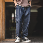 Washed Elastic Waist Loose Jeans Lootquake LLC