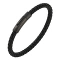 Woven Frosted Black Buckle Simple Leather Bracelet Lootquake LLC