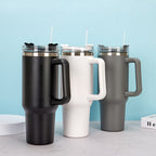 40oz Straw Coffee Insulation Cup With Handle Portable Car Stainless Steel Water Bottle LargeCapacity Travel BPA Free Thermal Mug Pi-Mart