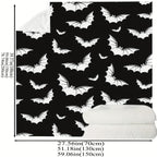 1pc Black And White Bat Pattern Blanket, Warm Cozy Soft Throw Blanket For Couch Bed Sofa