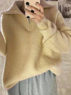 Turtleneck Zipper Sweater Pi-Mart