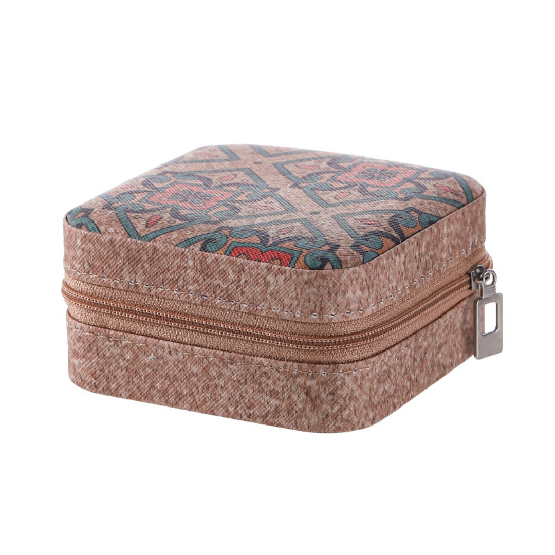 Retro Portable Travel Jewelry Storage Box, Jewelry Box, Compact Ring Storage Box, Jewelry Box, Sewing Box - SJB-DIAMOND ELITES