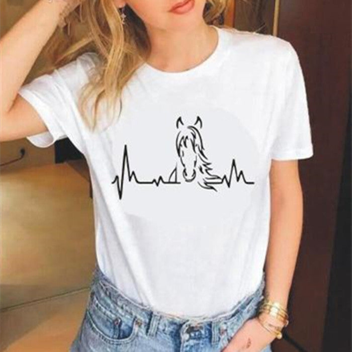 T-shirt Horse Effect Electrocardiogram Lootquake LLC
