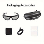 Smart Video Glasses 1080P HD Camera Glasses with Wireless Headset, Open Ear Speaker, AI Real-Time Translation Support 110+ Languages 102° Wide-angle, Sports Outdoor Glasses for Biking, Skiing, Motorcycling, Fishing Lootquake LLC