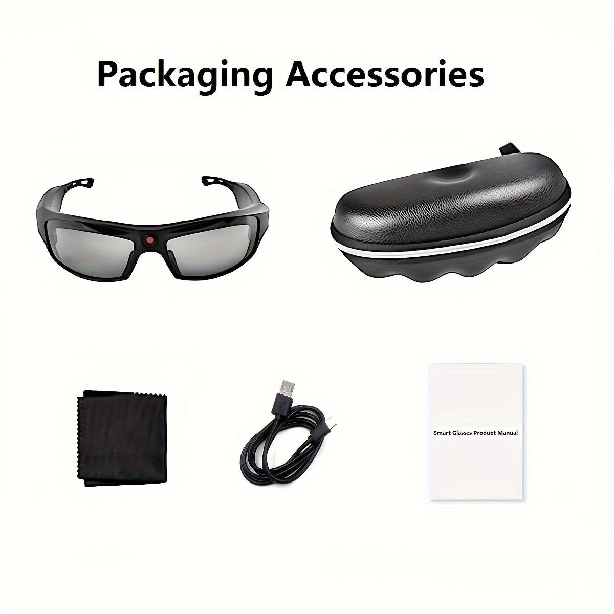 Smart Video Glasses 1080P HD Camera Glasses with Wireless Headset, Open Ear Speaker, AI Real-Time Translation Support 110+ Languages 102° Wide-angle, Sports Outdoor Glasses for Biking, Skiing, Motorcycling, Fishing Lootquake LLC