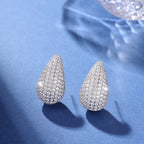 Micro-inlaid Diamond Super Flash Water Drop Ear Studs Light Luxury High-end Sense Pi-Mart