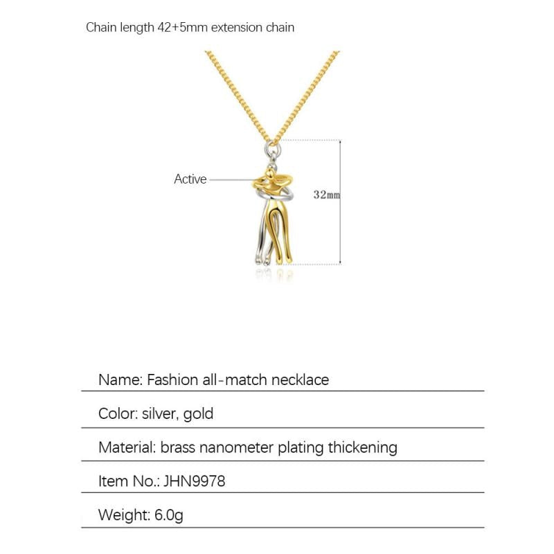 Couple Hugging Pendant Necklace Pi-Mart