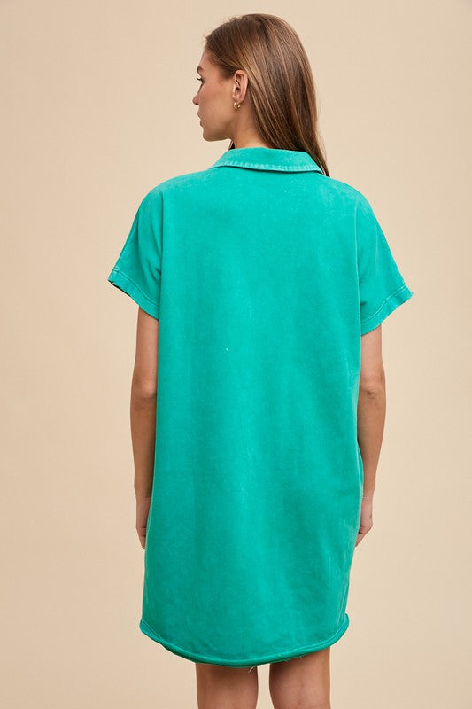 Turquoise Short Sleeve Dress Casual and Comfortable Dress For Women Stevvex