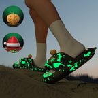 Halloween And Christmas Shoes Ins Luminous Shark Slippers Couple Men Women House Shoes Non-slip Bathroom Slippers Home Pi-Mart