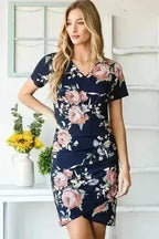 Ruched Floral Mini Dress – Vibrant Plus-Size Summer Style