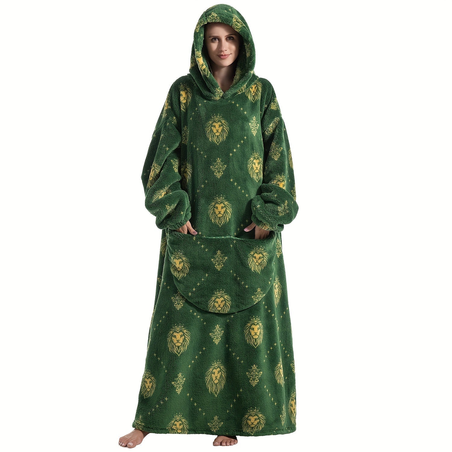 1pc Extra Long Wearable Blanket Hoodie With Sleeves - Ultra Soft, Super Warm, and Cozy Fleece Oversized Hoodie Blanket with Giant Pocket for Snuggling Up - Perfect Gift for Women, Men, and Mom Lootquake LLC