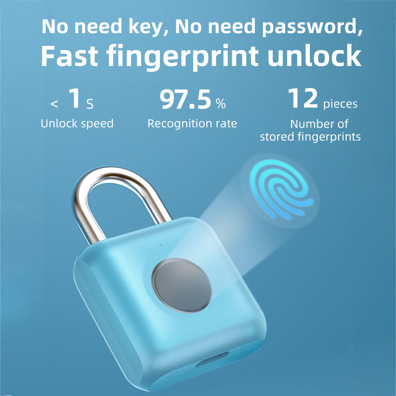 Travel Bag Locker Smart Anti-theft Fingerprint Padlock Pi-Mart