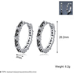 Fashion Simple Zircon Women's Copper Earrings Pi-Mart