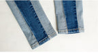 Summer Women's Slim Fit Color Block Denim Pants