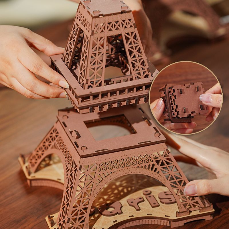 Rolife Night Of The Eiffel Tower Large Wooden Puzzle With 4 Light Shows For Gift Pi-Mart