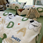 Washed Cotton Bed Sheet Quilt Cover Four-piece Set Pi-Mart