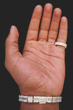 Diamond Baguette Eternity Ring Sterling Silver Band