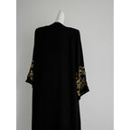 Luxury Black Embroidered Diamond Abaya Set (MOA184)