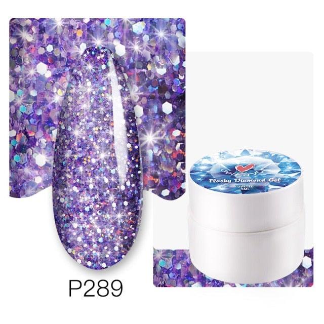 Diamond Gel Nail Polish 5ML Permanent Varnish Painting UV Manicure Reflective Sparkling Luxury Design Nail Gels for Women and Girls Stevvex