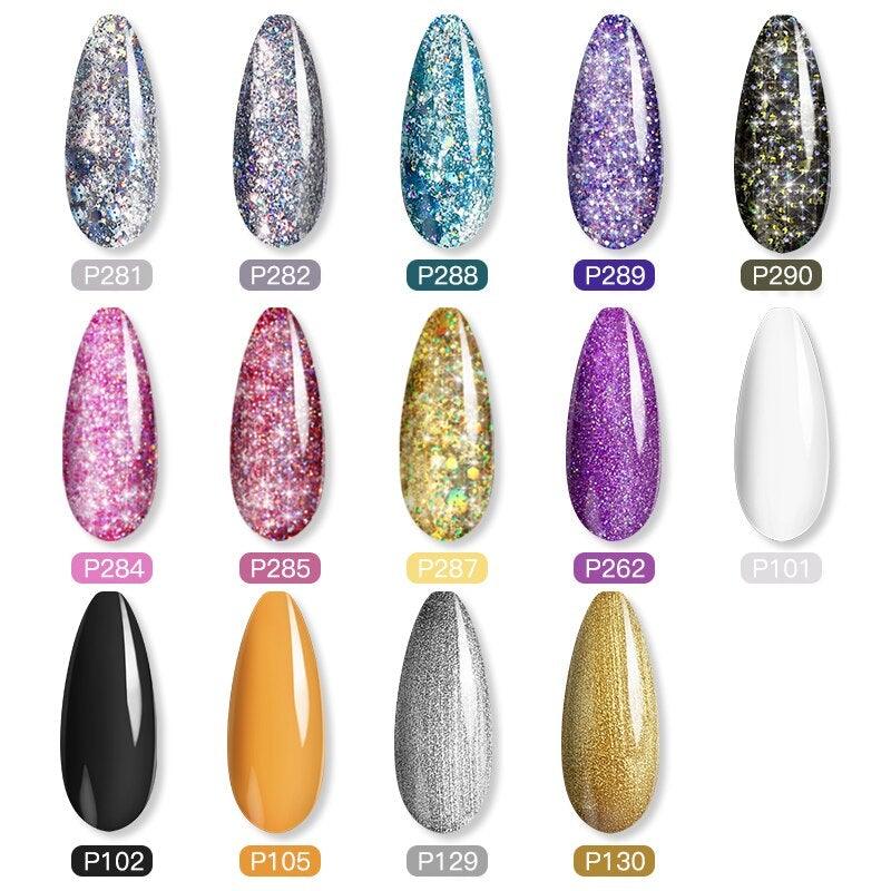 Diamond Gel Nail Polish 5ML Permanent Varnish Painting UV Manicure Reflective Sparkling Luxury Design Nail Gels for Women and Girls Stevvex