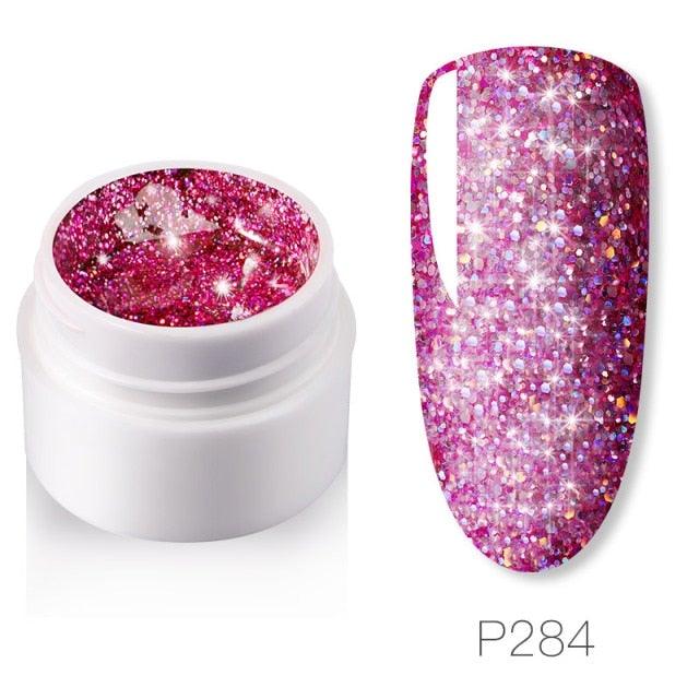 Diamond Gel Nail Polish 5ML Permanent Varnish Painting UV Manicure Reflective Sparkling Luxury Design Nail Gels for Women and Girls Stevvex