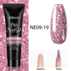 Diamond Gel Nail Polish Poly 15ml Semi Permanent UV Manicure Reflective Sparkling Luxury Shine Design For Women and Girls