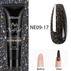Diamond Gel Nail Polish Poly 15ml Semi Permanent UV Manicure Reflective Sparkling Luxury Shine Design For Women and Girls