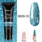 Diamond Gel Nail Polish Poly 15ml Semi Permanent UV Manicure Reflective Sparkling Luxury Shine Design For Women and Girls