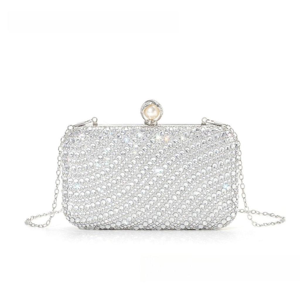 ‌Diamond-Studded Pearl Party Clutch Versatile Crossbody Handheld Evening Bag for Glamorous Occasions (MAC280)
