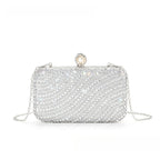 ‌Diamond-Studded Pearl Party Clutch Versatile Crossbody Handheld Evening Bag for Glamorous Occasions (MAC280)