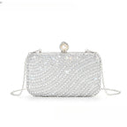 ‌Diamond-Studded Pearl Party Clutch Versatile Crossbody Handheld Evening Bag for Glamorous Occasions (MAC280)