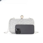 ‌Diamond-Studded Pearl Party Clutch Versatile Crossbody Handheld Evening Bag for Glamorous Occasions (MAC280)