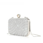 ‌Diamond-Studded Pearl Party Clutch Versatile Crossbody Handheld Evening Bag for Glamorous Occasions (MAC280)