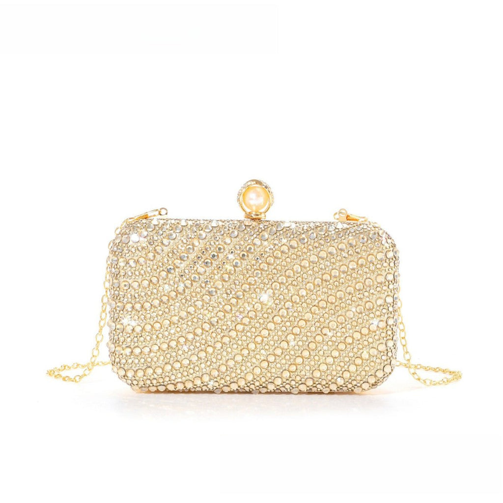 ‌Diamond-Studded Pearl Party Clutch Versatile Crossbody Handheld Evening Bag for Glamorous Occasions (MAC280)