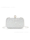 ‌Diamond-Studded Pearl Party Clutch Versatile Crossbody Handheld Evening Bag for Glamorous Occasions (MAC280)