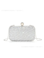 ‌Diamond-Studded Pearl Party Clutch Versatile Crossbody Handheld Evening Bag for Glamorous Occasions (MAC280)