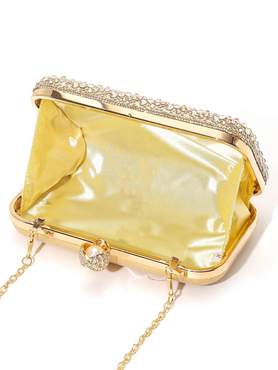 ‌Diamond-Studded Pearl Party Clutch Versatile Crossbody Handheld Evening Bag for Glamorous Occasions (MAC280)