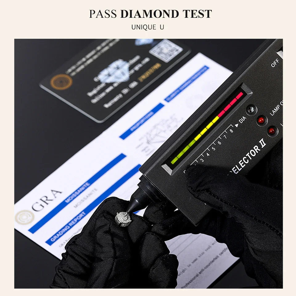 Moissanite Butterfly Clover Stud Earrings 925 Silver Diamond Cut Wedding Gift BandsCo Straps