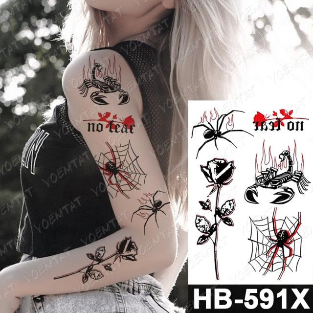 Different Stylish Waterproof Temporary Tattoo Sticker Heart Knife Angel Makeup Tattoos For Women Men Stevvex