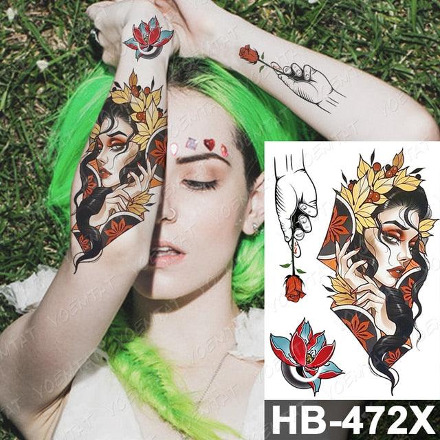 Different Stylish Waterproof Temporary Tattoo Sticker Heart Knife Angel Makeup Tattoos For Women Men Stevvex