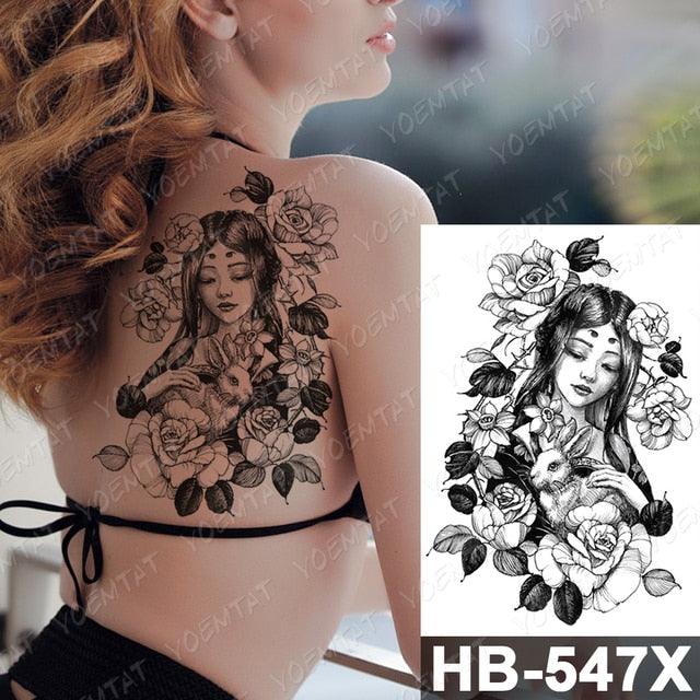Different Stylish Waterproof Temporary Tattoo Sticker Heart Knife Angel Makeup Tattoos For Women Men Stevvex